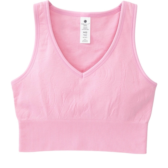 Pink V-Neck Crop Top - Picture 1 of 2